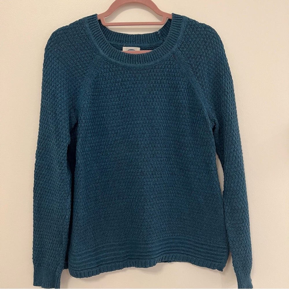 teal knit sweater